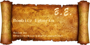 Bombicz Egberta névjegykártya